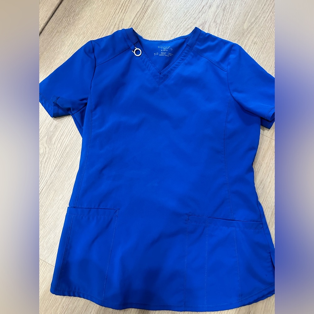 Cherokee Infinity Royal Blue Scrub top- small